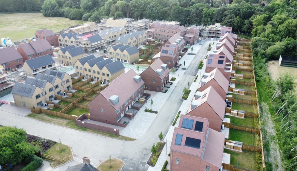 in wokingKeay Roofing new build ariel domestic houses in an estate